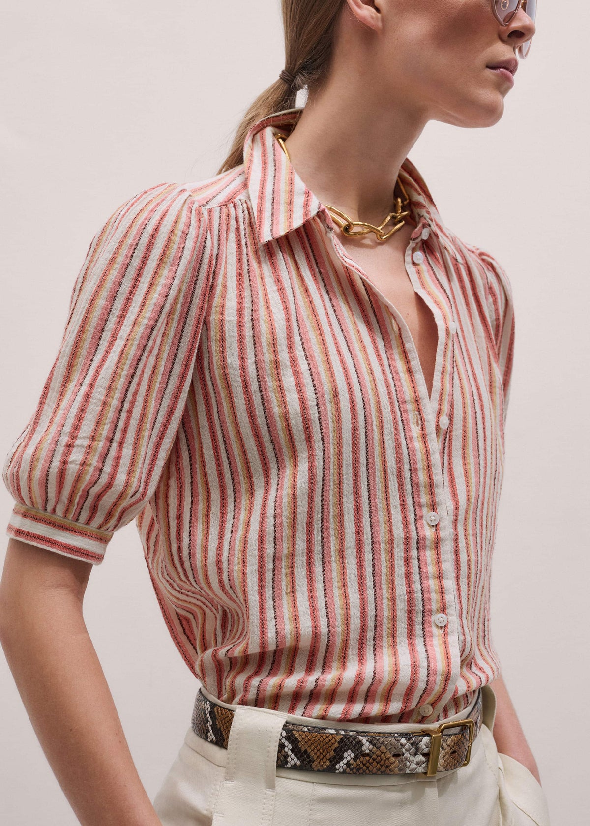 ME+EM Clothing Pink Stripe Summer Blouse