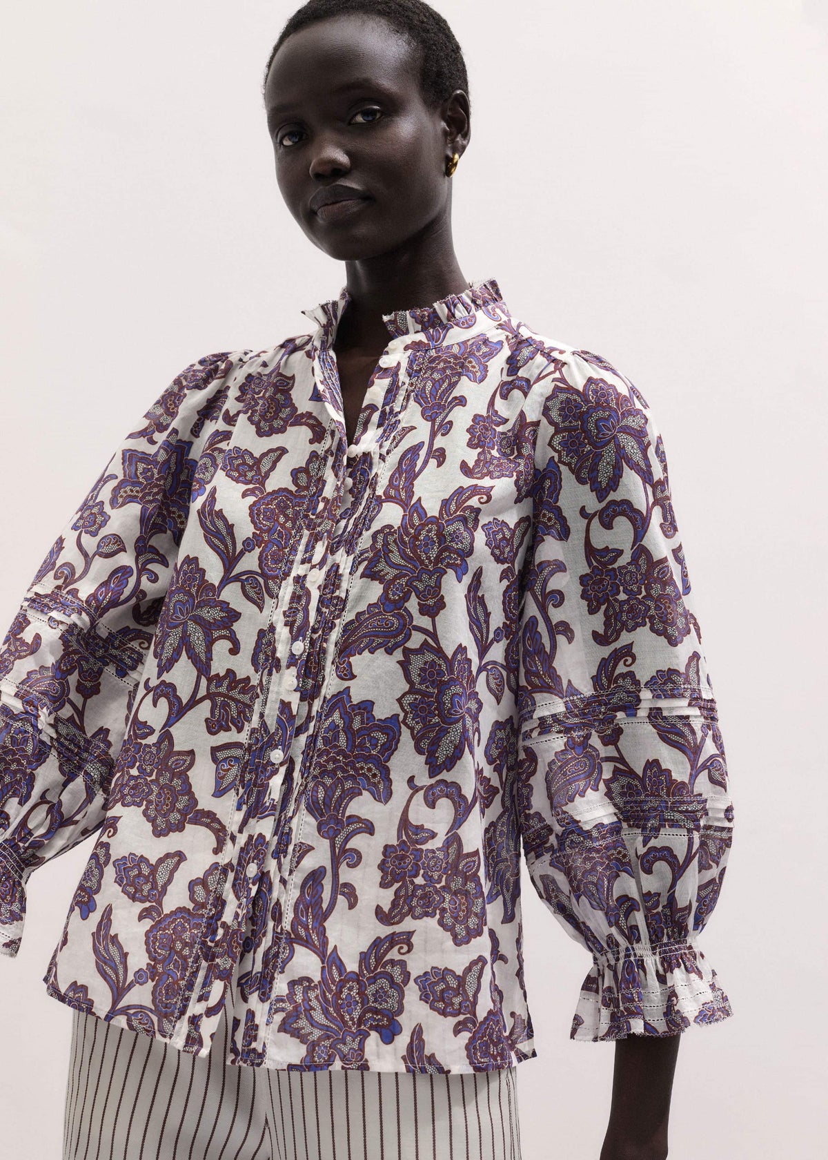 ME+EM Clothing Cream Floral Print Blouse