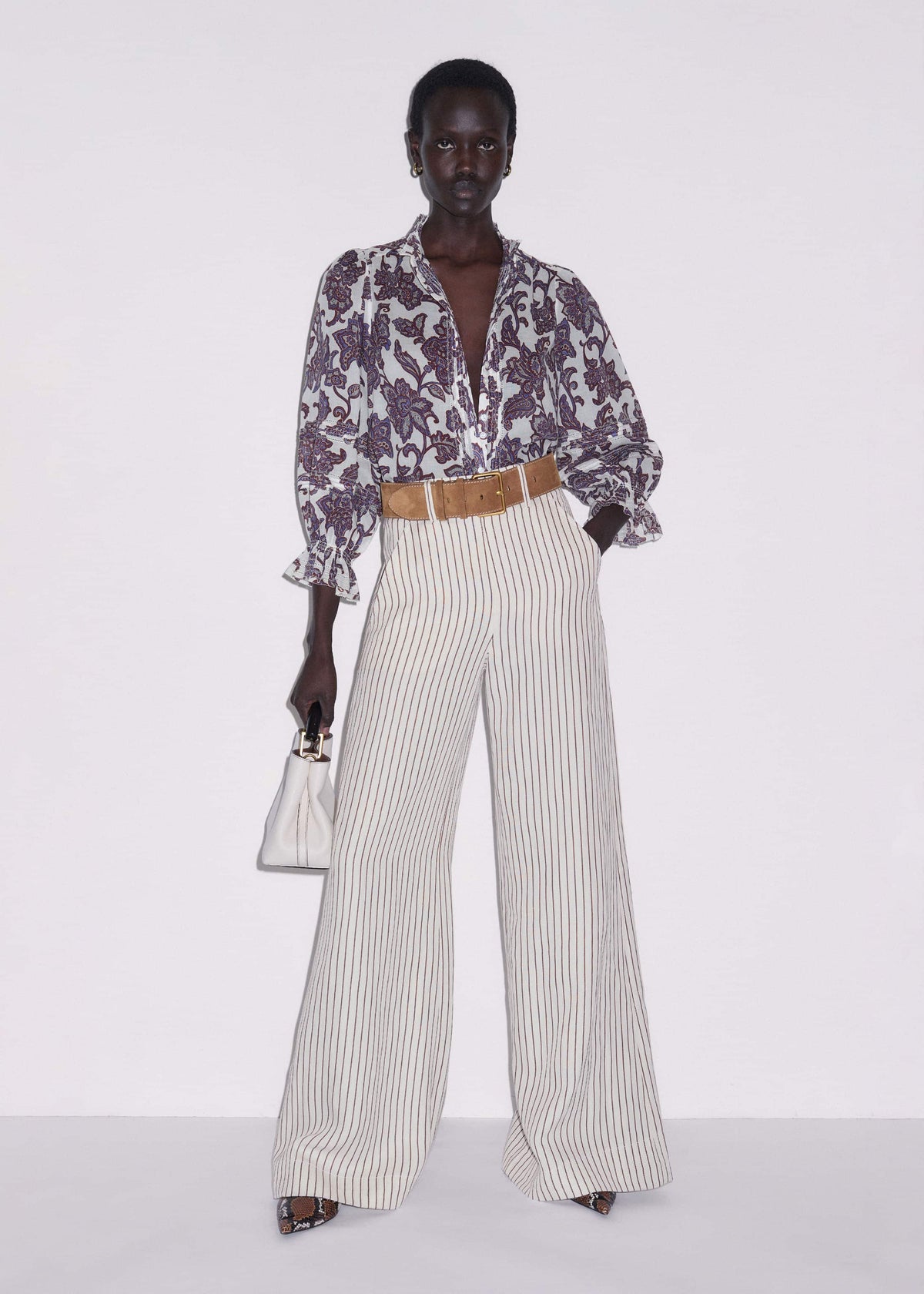 ME+EM Clothing Cream Floral Print Blouse