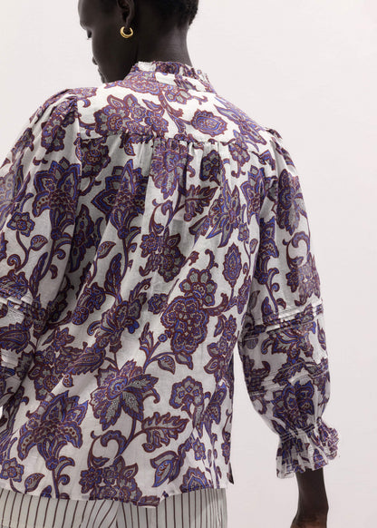 ME+EM Clothing Cream Floral Print Blouse