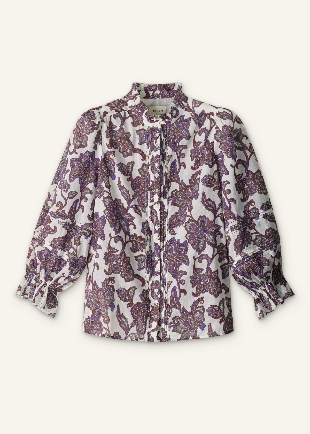 ME+EM Clothing Cream Floral Print Blouse