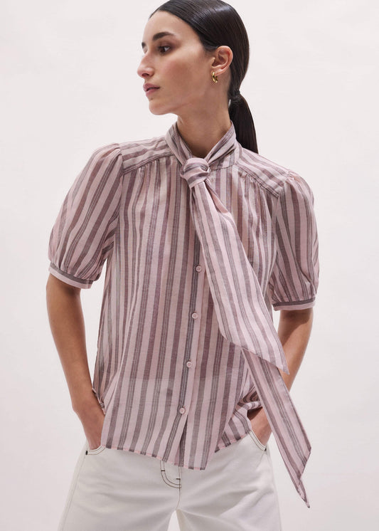 ME+EM Clothing Pink Soft Stripe Blouse