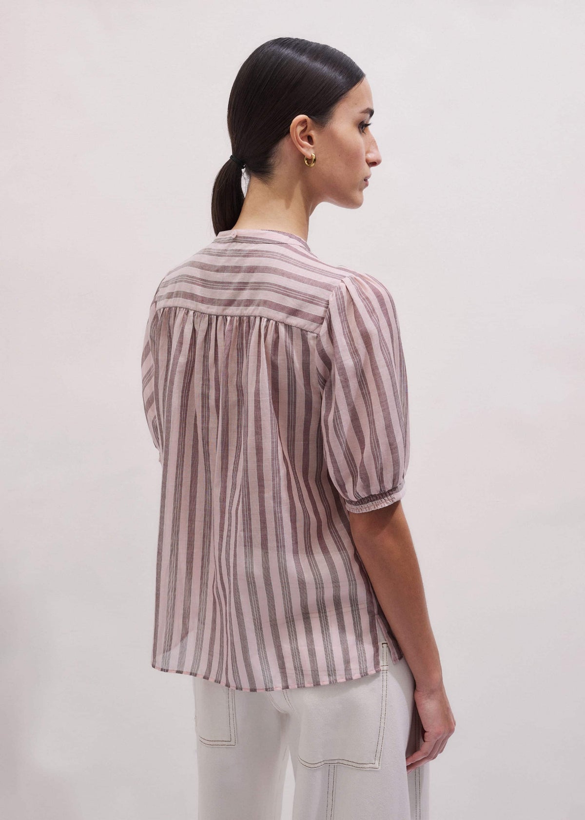ME+EM Clothing Pink Soft Stripe Blouse