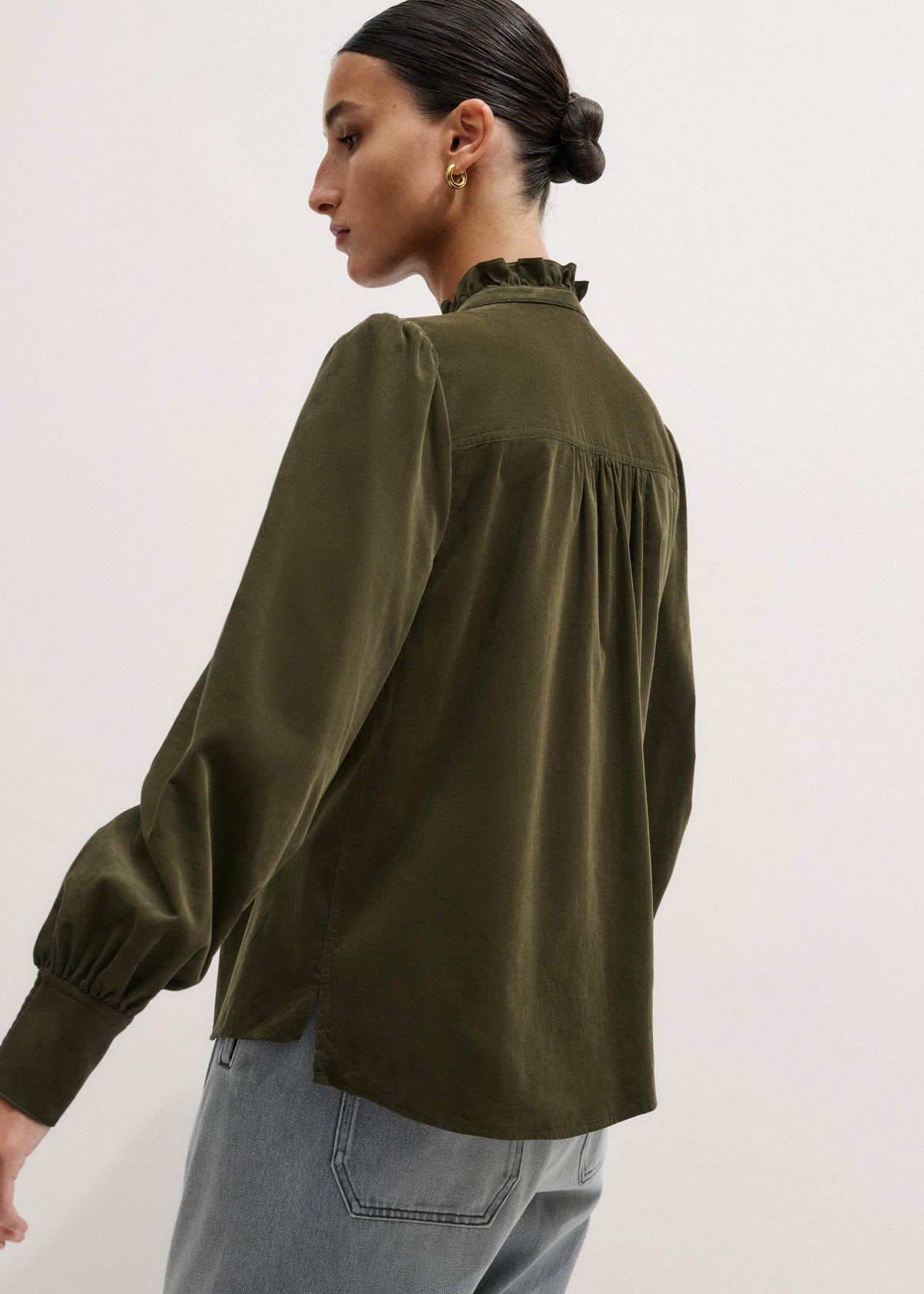 ME+EM Clothing Olive Green Winter Blouse