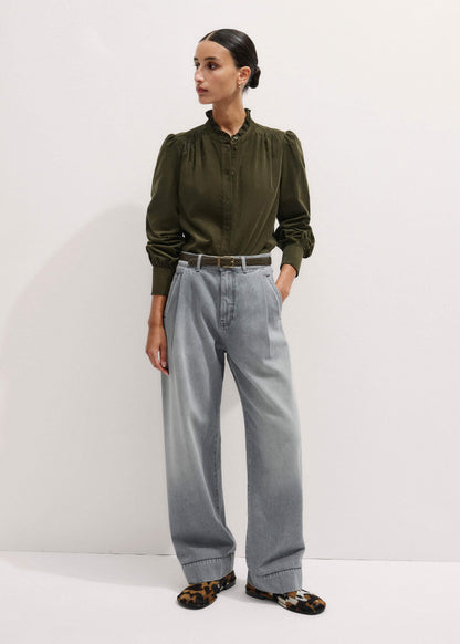 ME+EM Clothing Olive Green Winter Blouse