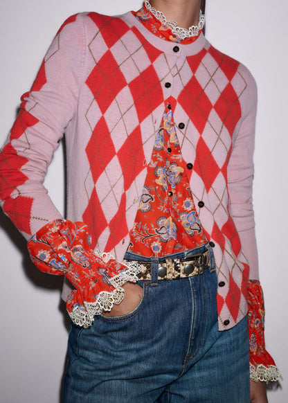 ME+EM Clothing Orange Ornate Floral Paisley Print Blouse