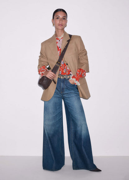 ME+EM Clothing Orange Ornate Floral Paisley Print Blouse