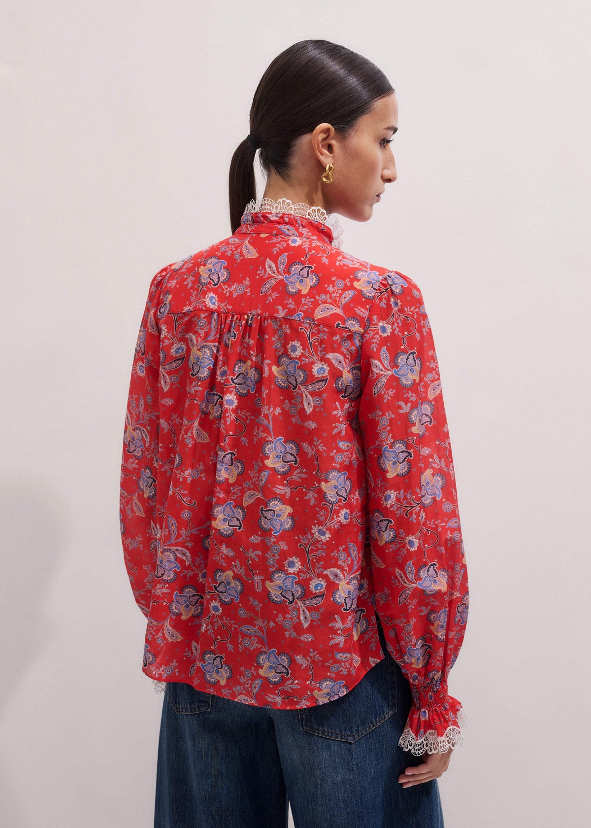 ME+EM Clothing Orange Ornate Floral Paisley Print Blouse