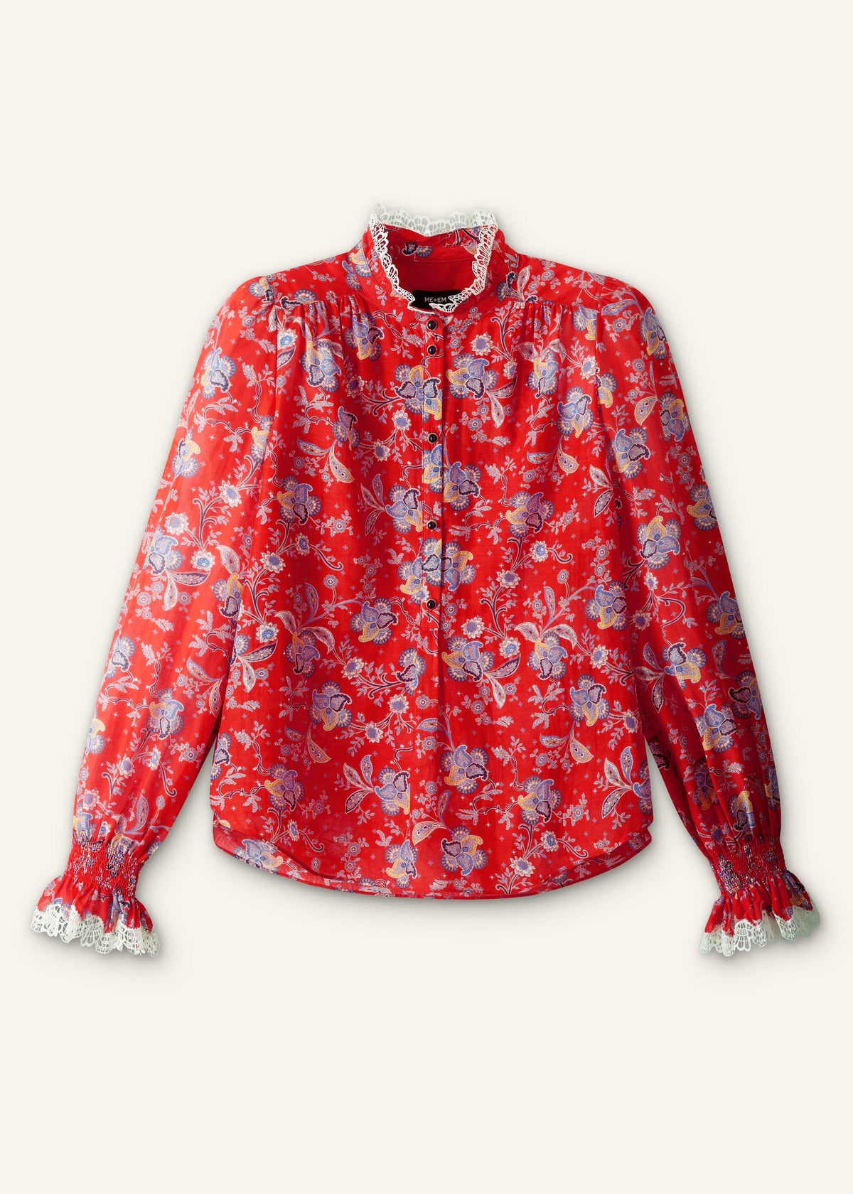 ME+EM Clothing Orange Ornate Floral Paisley Print Blouse