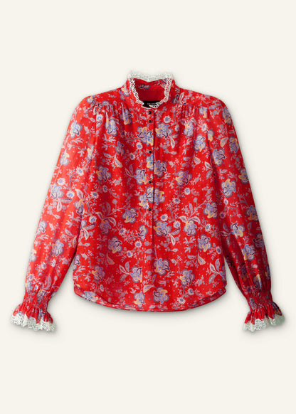 ME+EM Clothing Orange Ornate Floral Paisley Print Blouse