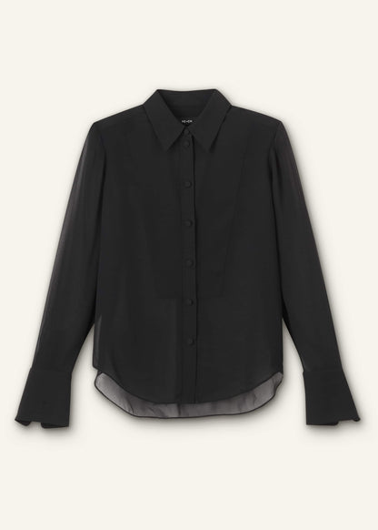 ME+EM Clothing Black Sheer Silk Evening Blouse