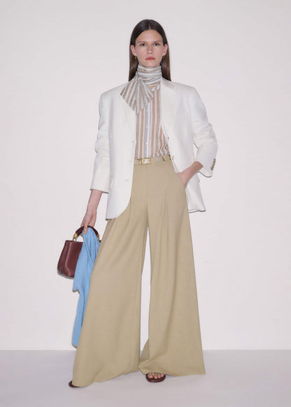 ME+EM Clothing Brown Stripe Blouse + Tie