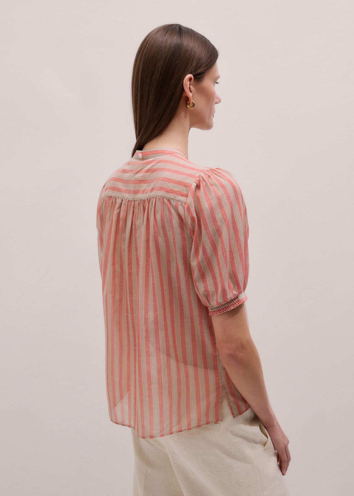 ME+EM Clothing Orange Stripe Blouse + Tie