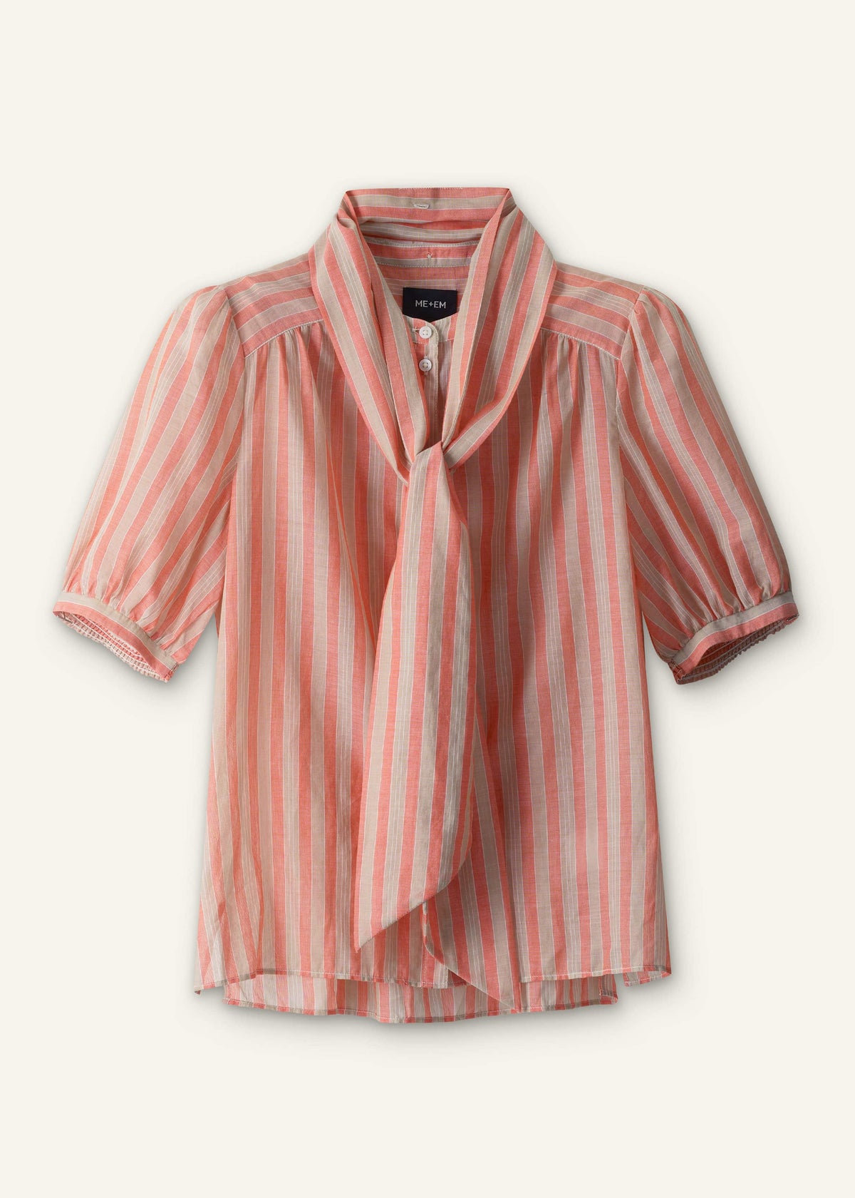 ME+EM Clothing Orange Stripe Blouse + Tie