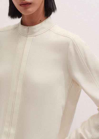 ME+EM Clothing Cream High Neck Blouse + Tie