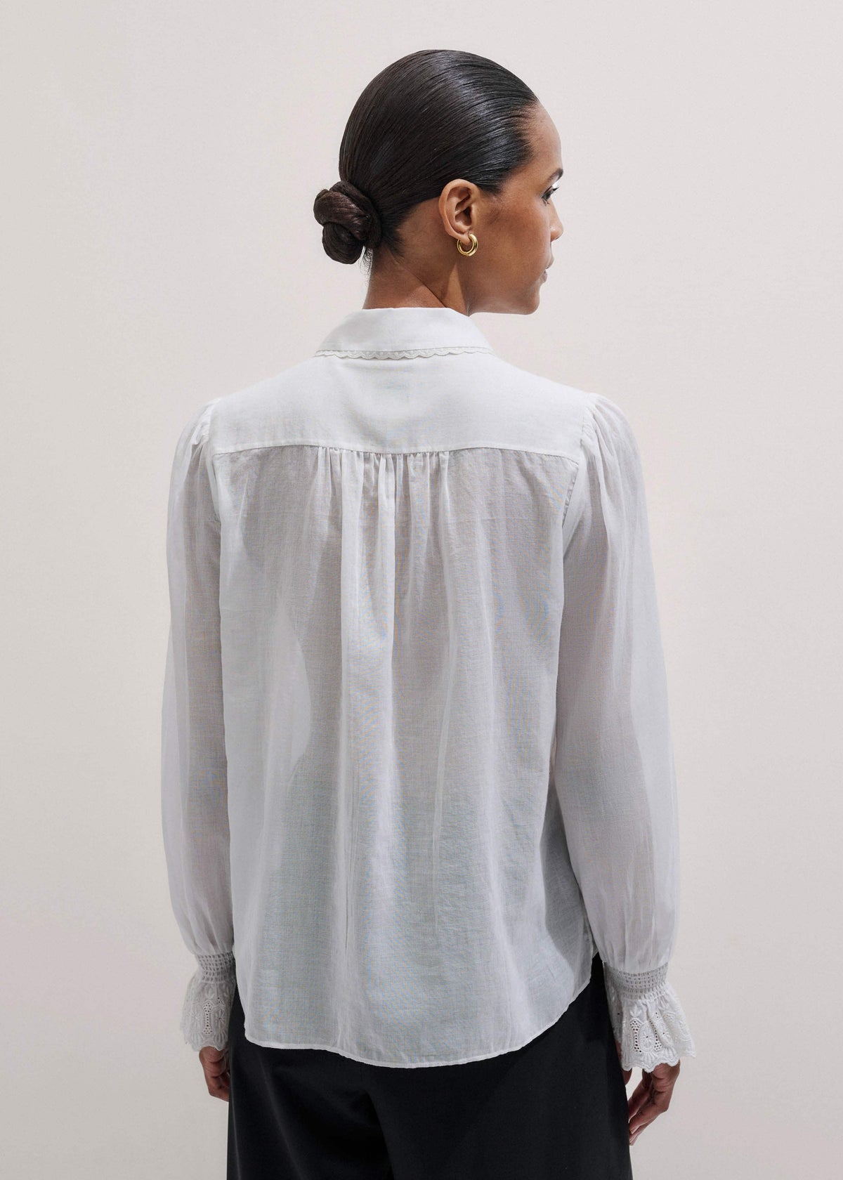 ME+EM Clothing White Intricate Embroidery Blouse