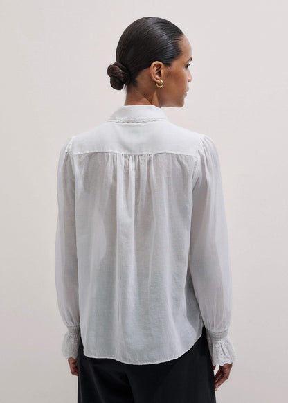 ME+EM Clothing White Intricate Embroidery Blouse