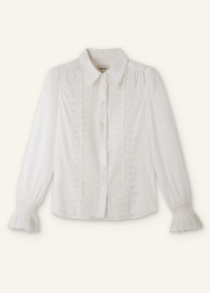 ME+EM Clothing White Intricate Embroidery Blouse