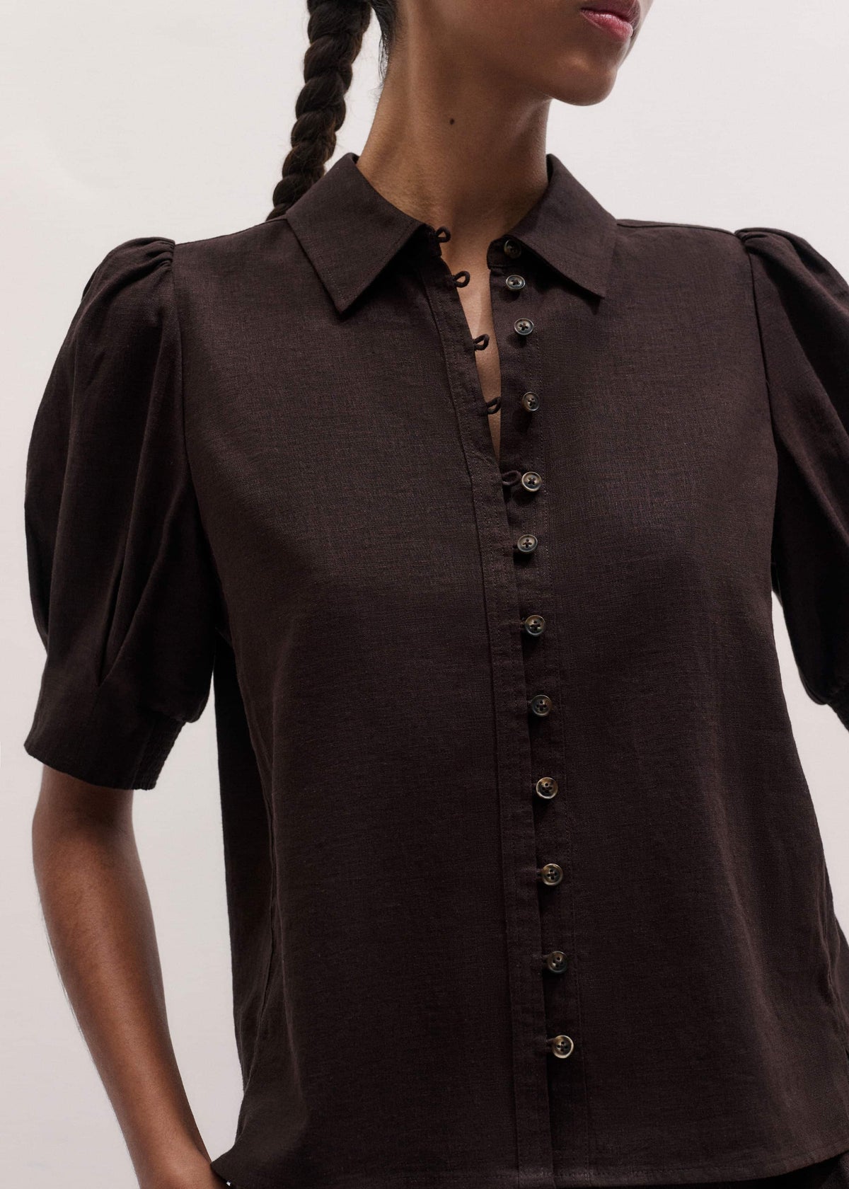 ME+EM Clothing Brown Feminine Sleeve Blouse
