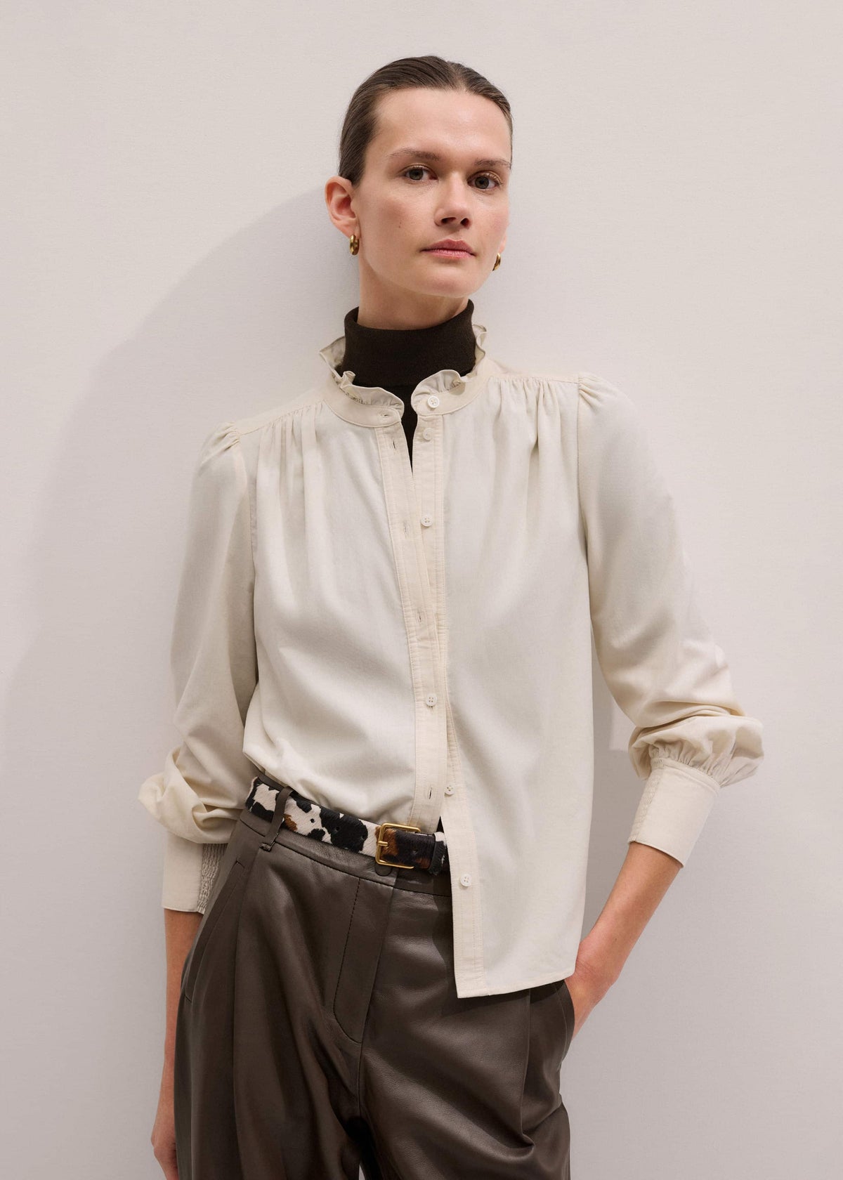 ME+EM Clothing Cream Super Soft Micro Cord Blouse