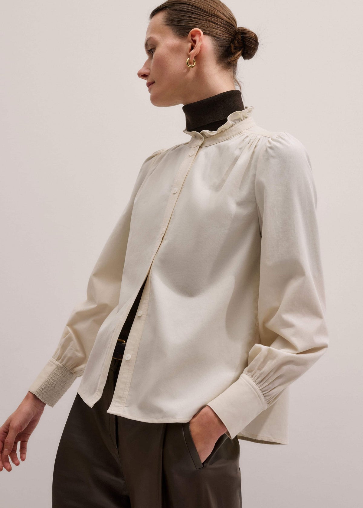 ME+EM Clothing Cream Super Soft Micro Cord Blouse