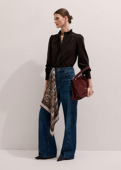 ME+EM Clothing Brown Super Soft Micro Cord Blouse