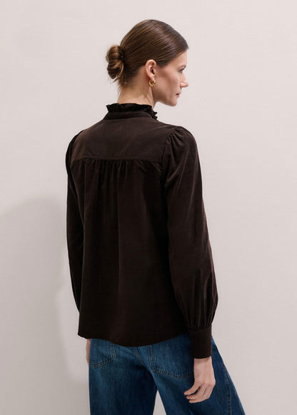 ME+EM Clothing Brown Super Soft Micro Cord Blouse