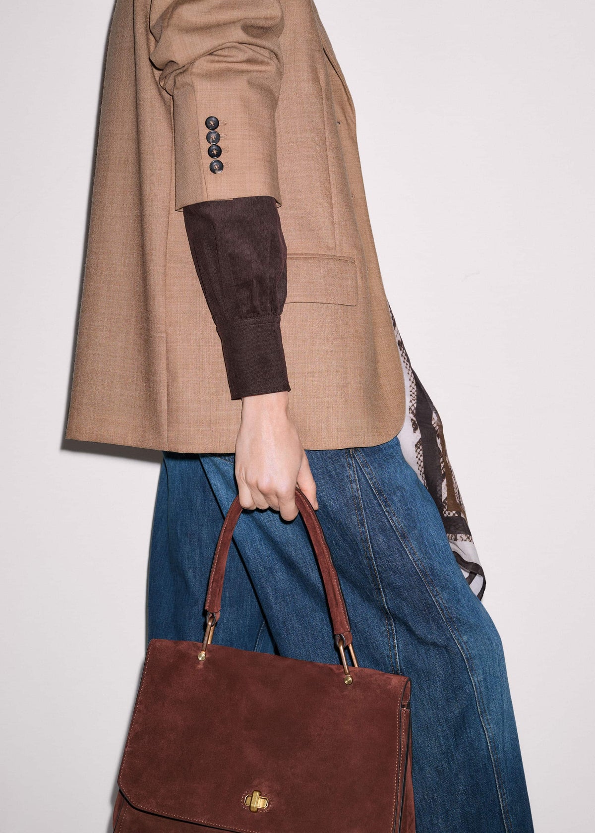 ME+EM Clothing Brown Super Soft Micro Cord Blouse