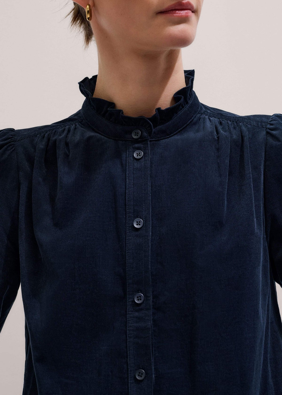 ME+EM Clothing Navy Super Soft Micro Cord Blouse