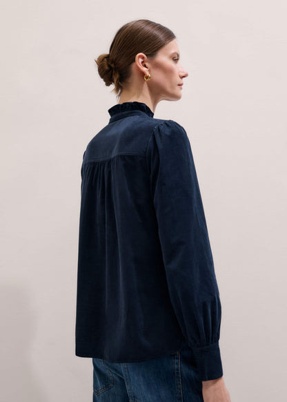 ME+EM Clothing Navy Super Soft Micro Cord Blouse