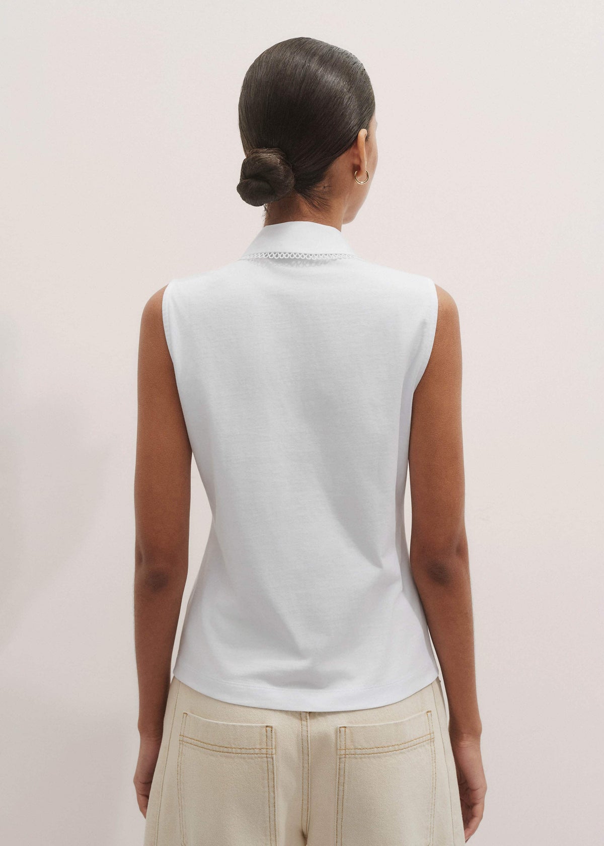 ME+EM Clothing White Collared Layering Tank