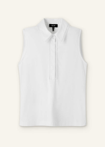ME+EM Clothing White Collared Layering Tank