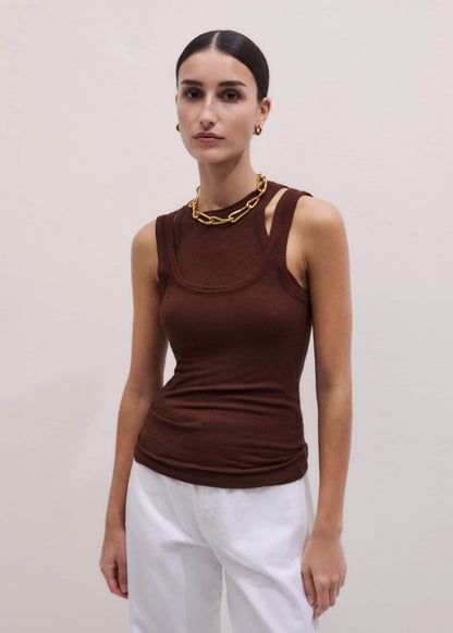 ME+EM Clothing Cinnamon Brown 2-In-1 Vest
