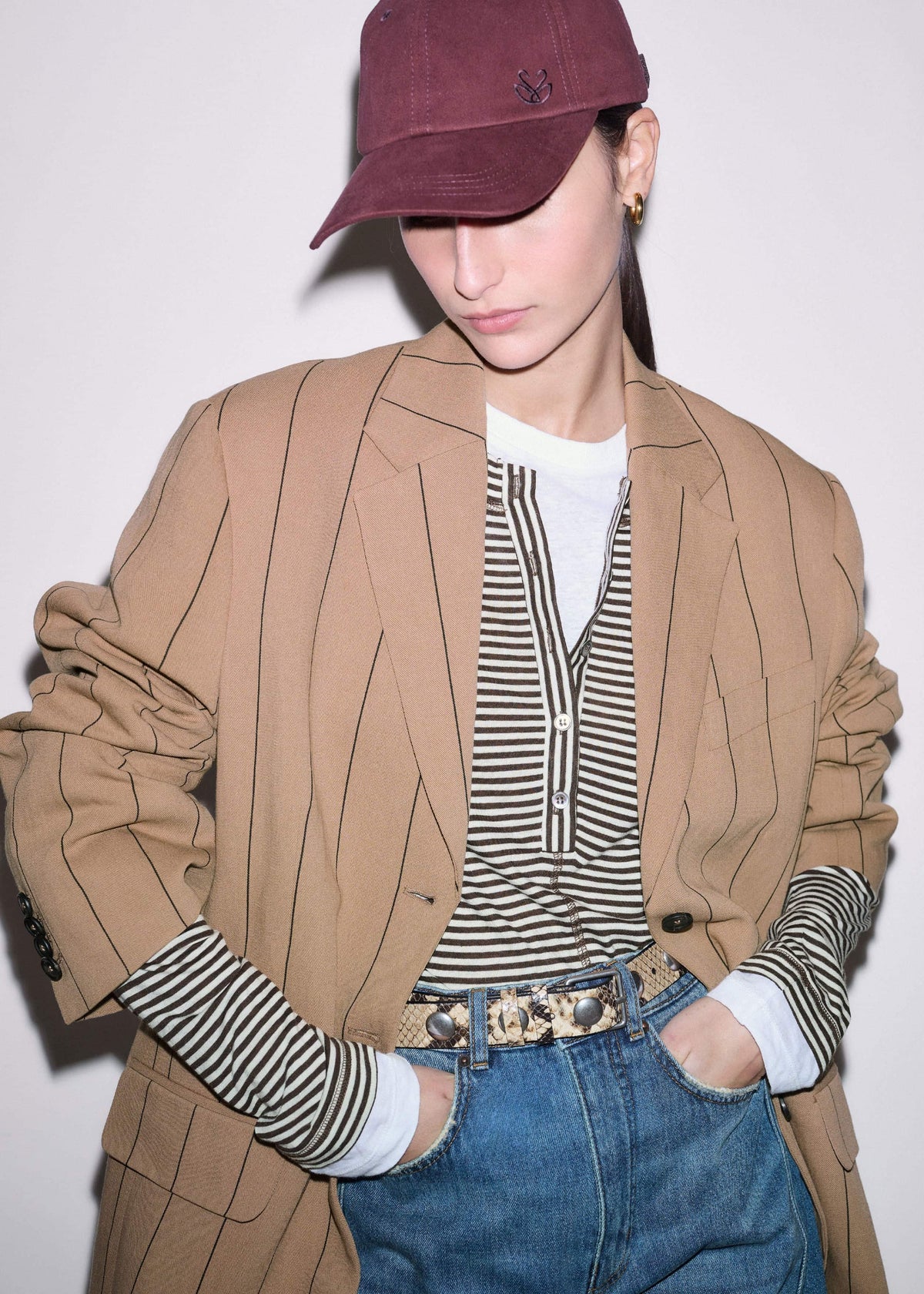 ME+EM Clothing Brown Double Layer Top