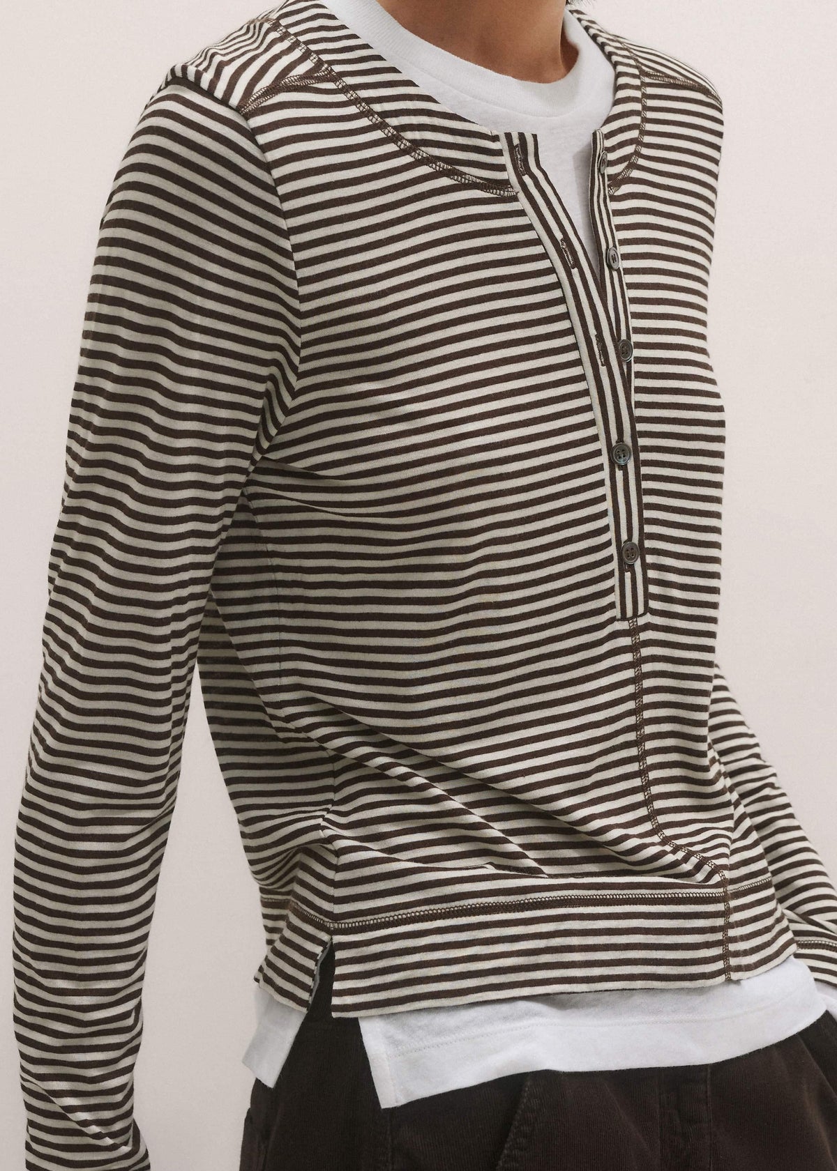 ME+EM Clothing Brown Double Layer Top