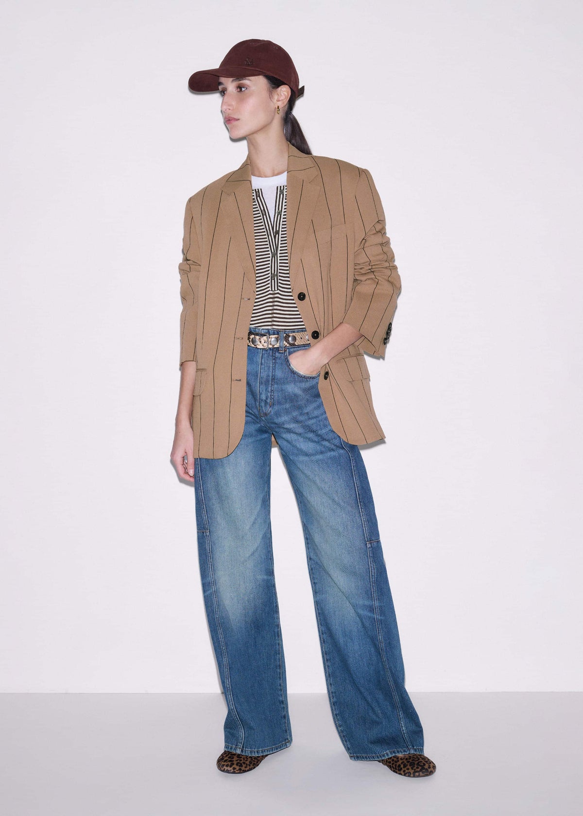 ME+EM Clothing Brown Double Layer Top