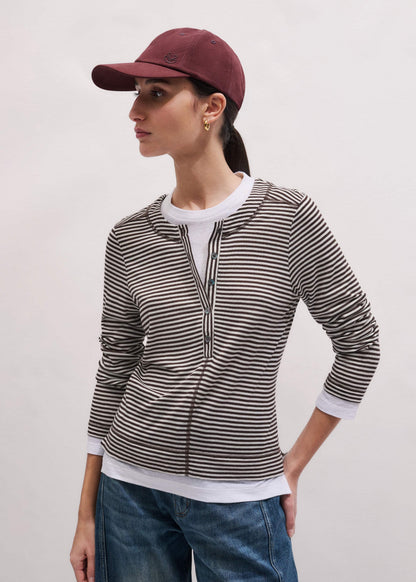 ME+EM Clothing Brown Double Layer Top