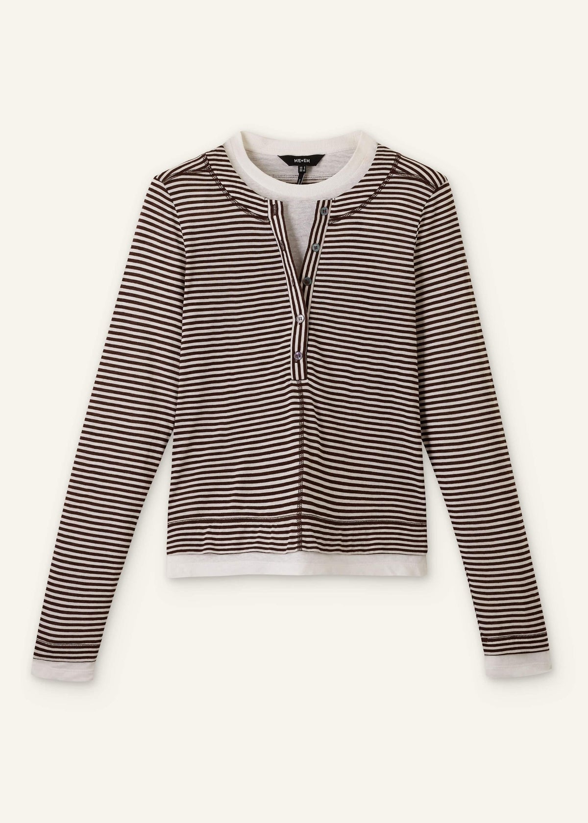 ME+EM Clothing Brown Double Layer Top