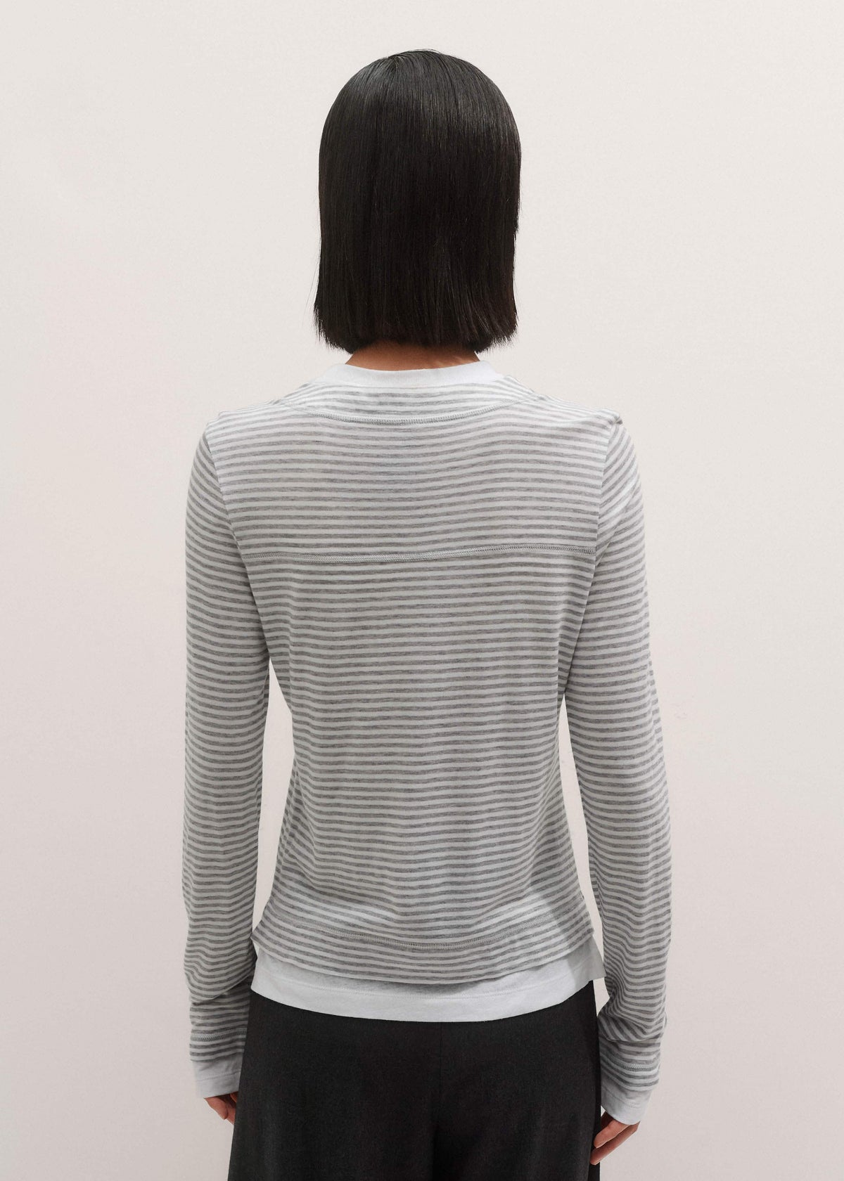 ME+EM Clothing Gray Double-Layer Look Long Sleeve Top