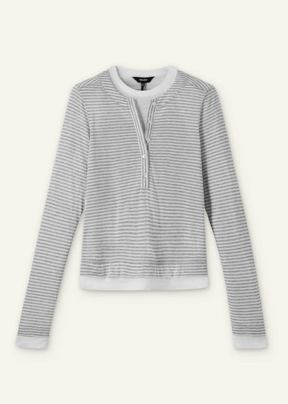 ME+EM Clothing Gray Double-Layer Look Long Sleeve Top