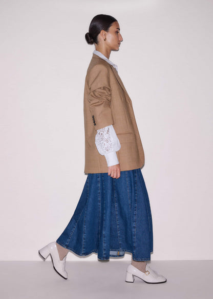 ME+EM Clothing White Lace + Poplin Layering Shirt