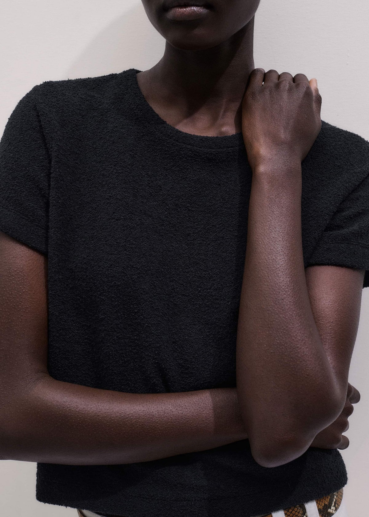 ME+EM Clothing Black Textured Crew Neck Baby Tee