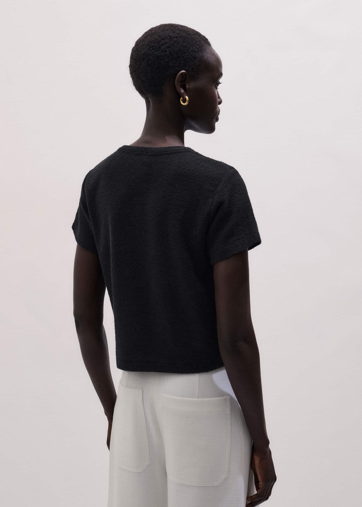 ME+EM Clothing Black Textured Crew Neck Baby Tee