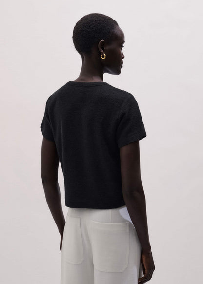 ME+EM Clothing Black Textured Crew Neck Baby Tee