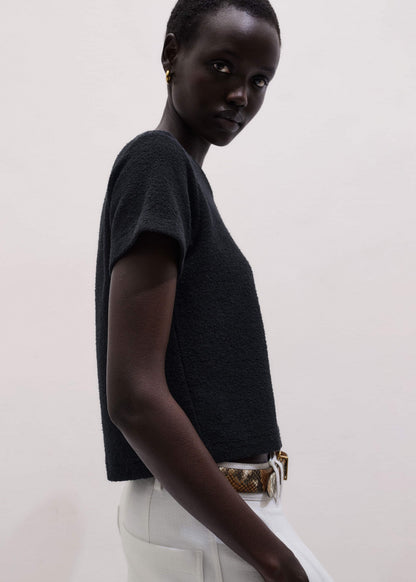 ME+EM Clothing Black Textured Crew Neck Baby Tee