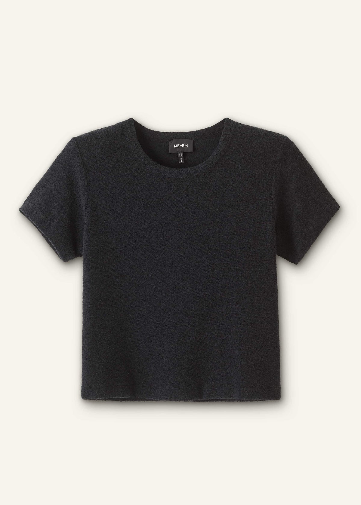 ME+EM Clothing Black Textured Crew Neck Baby Tee