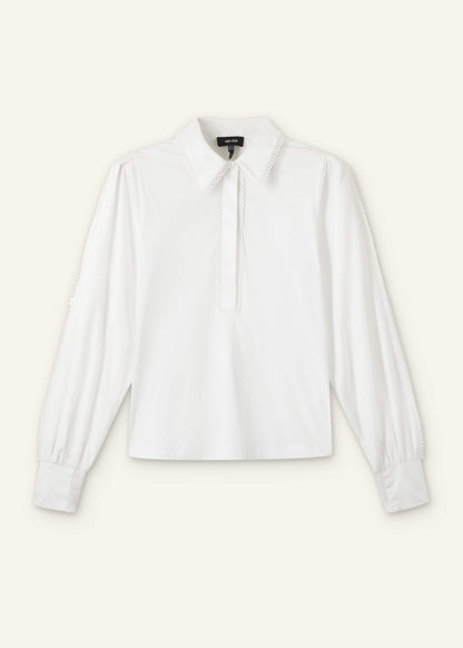 ME+EM Clothing White Collared Layering Top