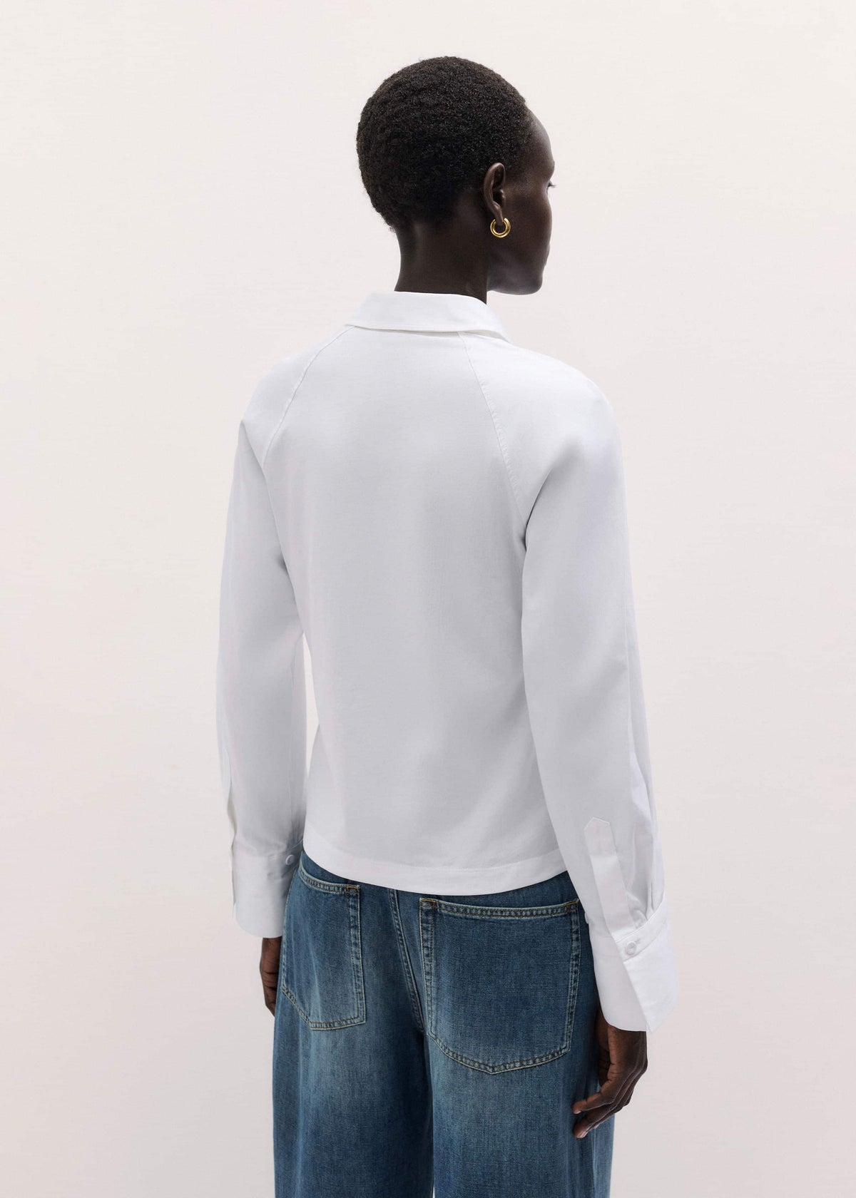 ME+EM Clothing White Raglan Shirt Layering Top