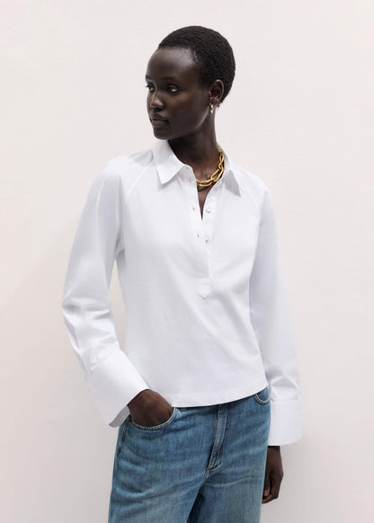 ME+EM Clothing White Raglan Shirt Layering Top