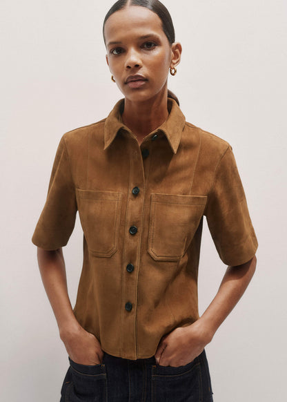 ME+EM Clothing Brown Paneled Shirt